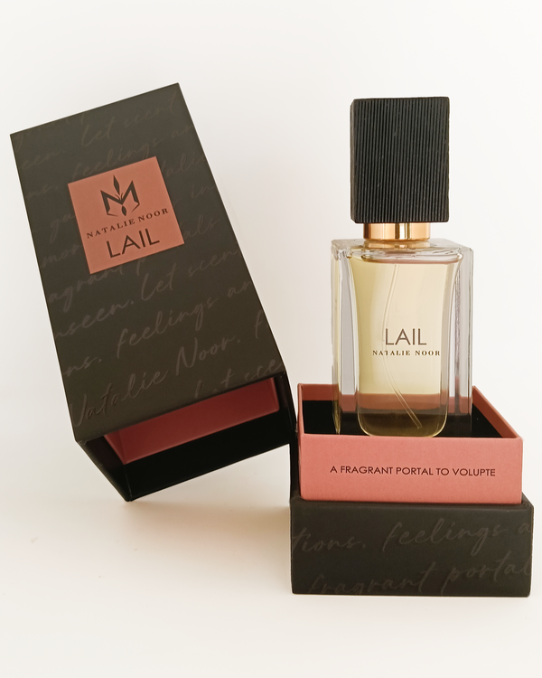 Lail perfume bottle and packaging on a white background.